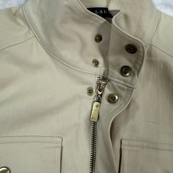 VTG Ralph Lauren Black Label Belted Beige Safari Jacket Womens Size 6 USA Made - Picture 8 of 13